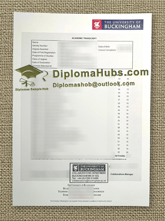 University of Buckingham Transcript