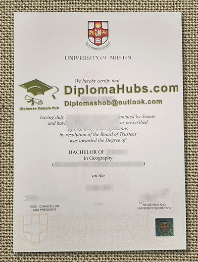 University of Bristol Degree Certificate
