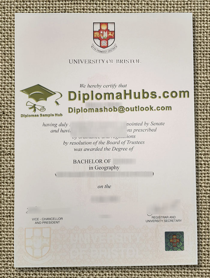 University of Bristol Degree Certificate