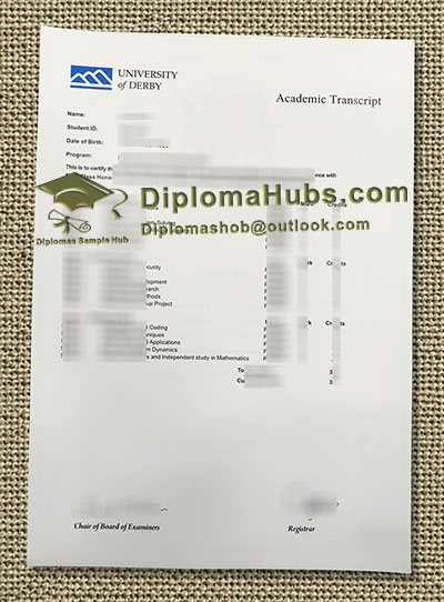 University of Derby Transcript