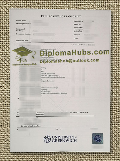 University of Greenwich Transcript