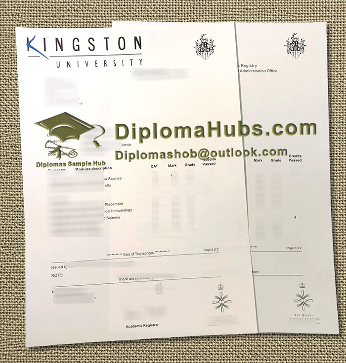 Kingston University Transcript Kingston University Transcript