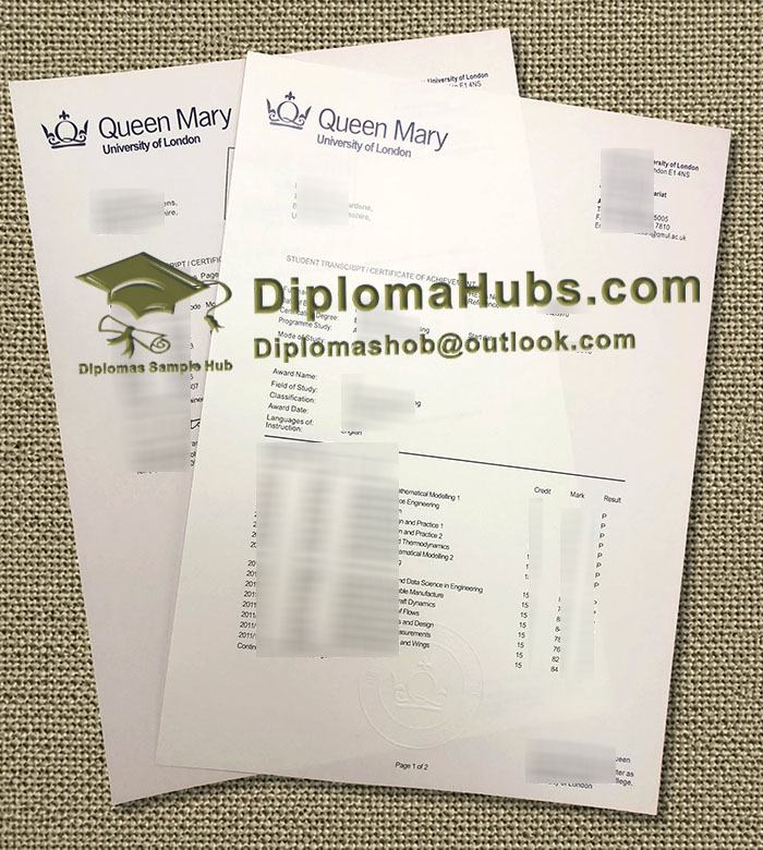 Queen Mary University of London Transcript Queen Mary University of London Transcript